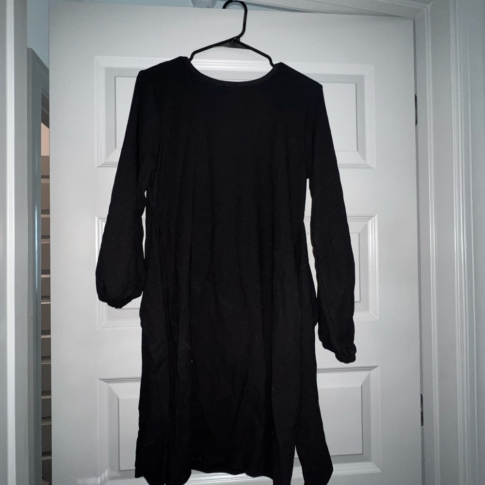 Black Long Sleeve Bishop Dress for Work